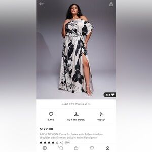 ASOS Curve Monochrome Floral Maxi Dress